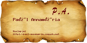Paál Annamária névjegykártya